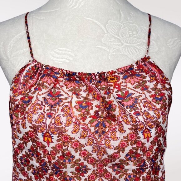Banana Republic Tank Top Blouse Floral Paisley Ramie Cotton Medium - Picture 2 of 9